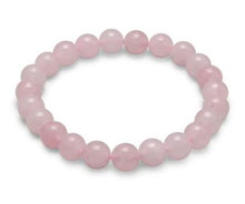 Load image into Gallery viewer, Rose Quartz Bead Stretch Bracelet