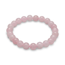 Load image into Gallery viewer, Rose Quartz Bead Stretch Bracelet