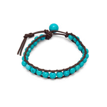 Load image into Gallery viewer, 7&quot;+1&quot; Leather and Magnesite Bracelet