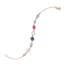 Load image into Gallery viewer, 14 Karat Rose Gold Plated Multi Gemstone Bracelet