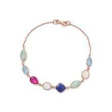 Load image into Gallery viewer, 14 Karat Rose Gold Plated Multi Gemstone Bracelet