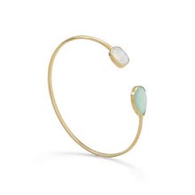 Load image into Gallery viewer, 14 Karat Gold Plated Rainbow Moonstone and Green Chalcedony