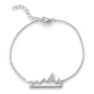 Rhodium Plated Mountain Range Bracelet