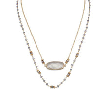 Load image into Gallery viewer, 14 Karat Gold Plated Double Strand Tanzanite and Quartz Necklace