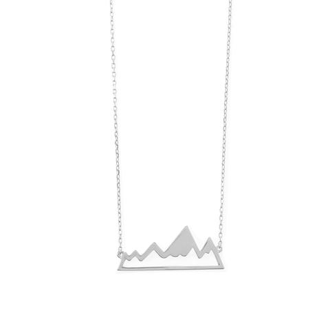 Rhodium Plated Mountain Range Necklace