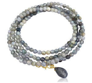 Mermaid Soul - Wrap Bracelet Combo with Labradorite, Pearl and Tourmaline